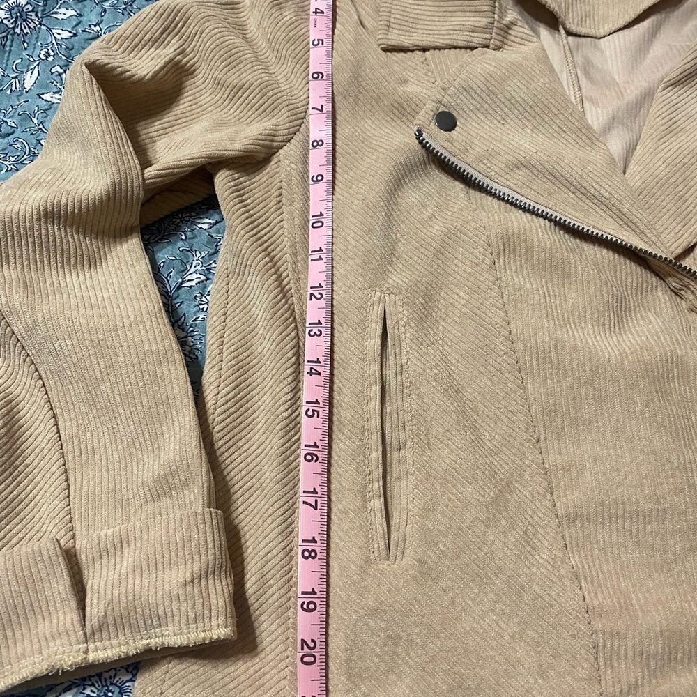 Umgee Taupe Corduroy Moto Jacket - Picture 6 of 8